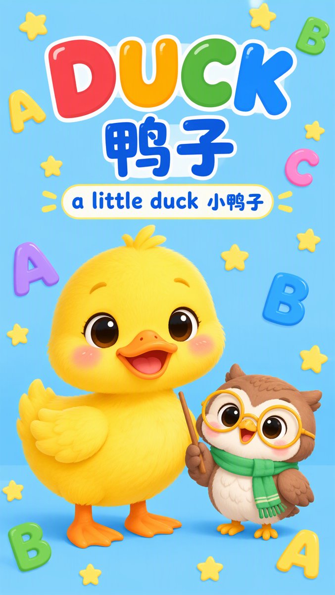 Duck word card — DUCK 鸭子