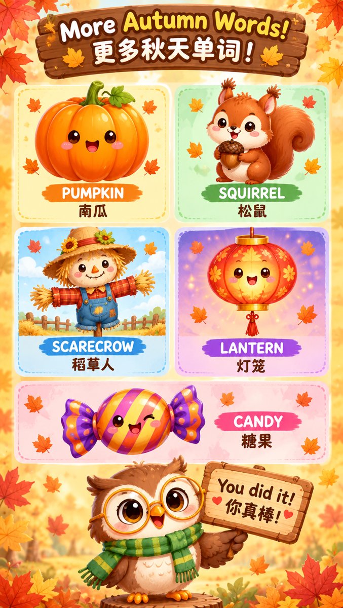 More Autumn Words grid