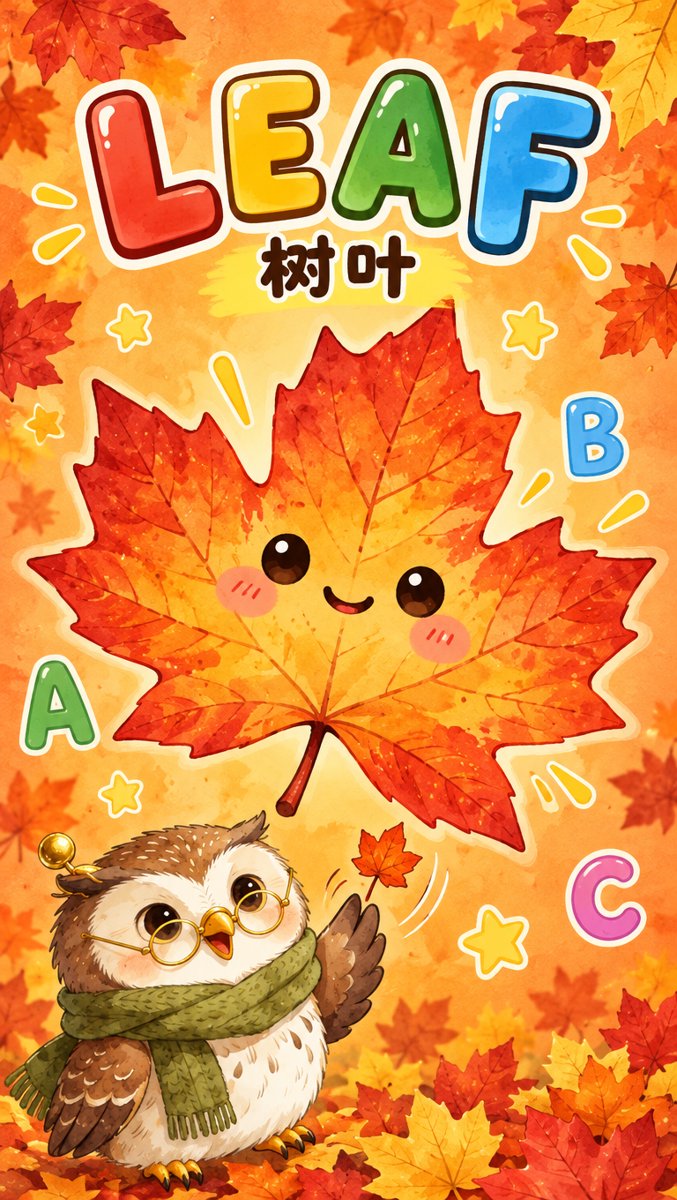 LEAF word card with Ollie