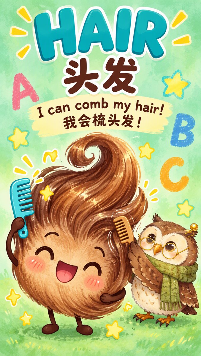 Hair word card
