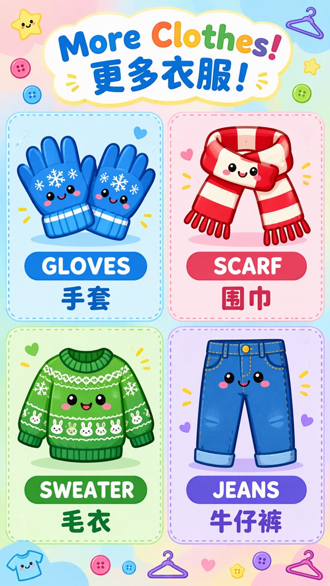 More Clothes word grid