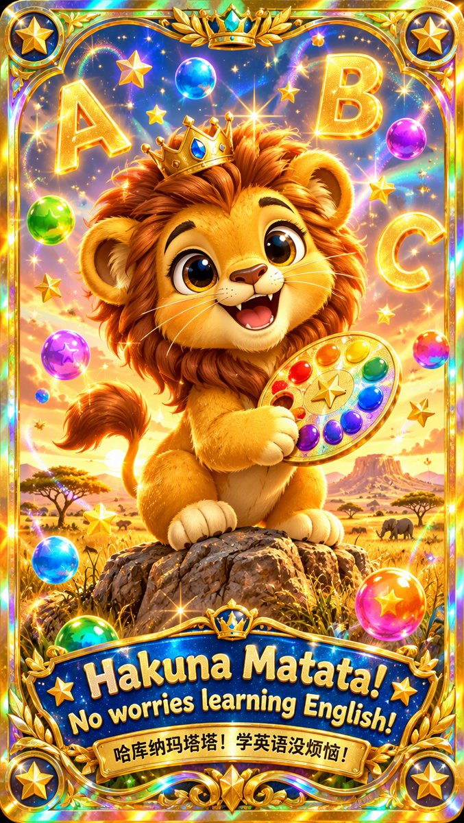Bonus collectible — lion cub with rainbow palette