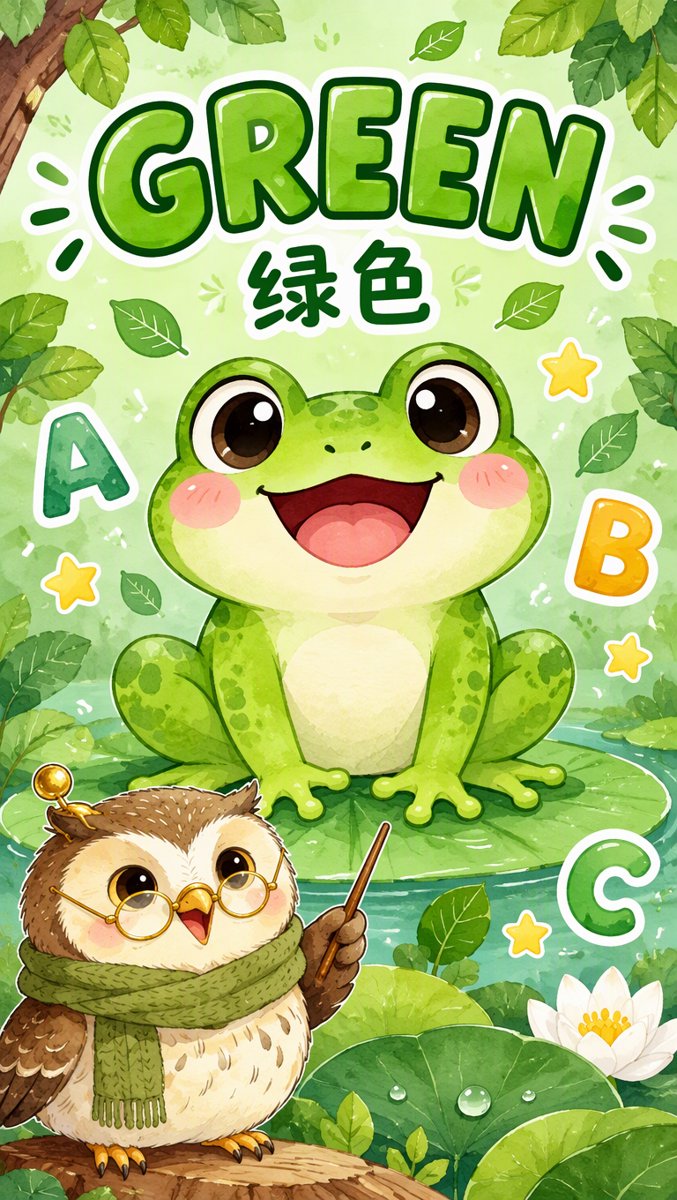 GREEN 绿色 word card