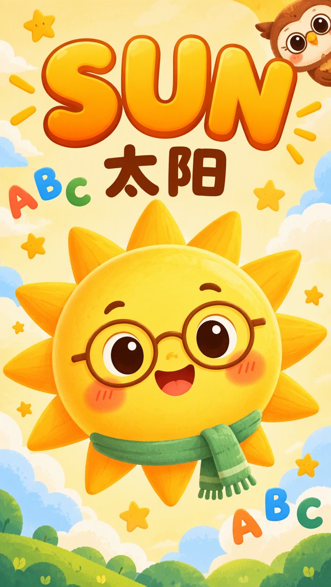 SUN word card — 太阳