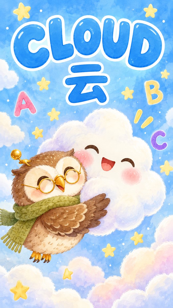 Hero word 2: cloud 云 word card