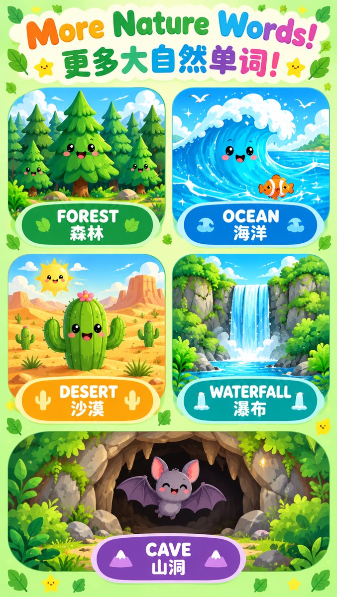 More nature words grid