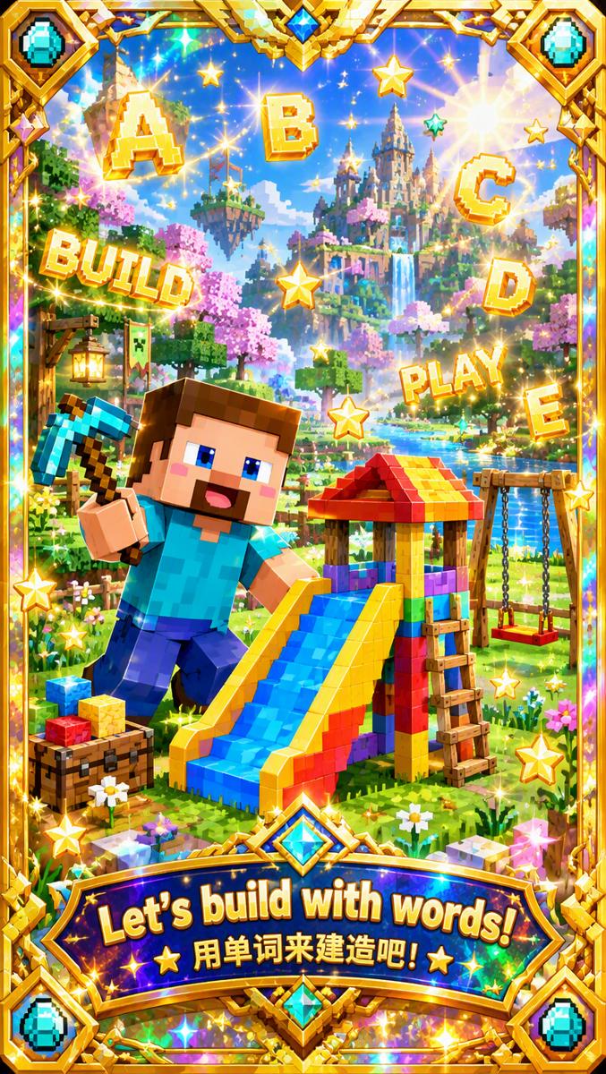 Steve collectible card — Let's build with words