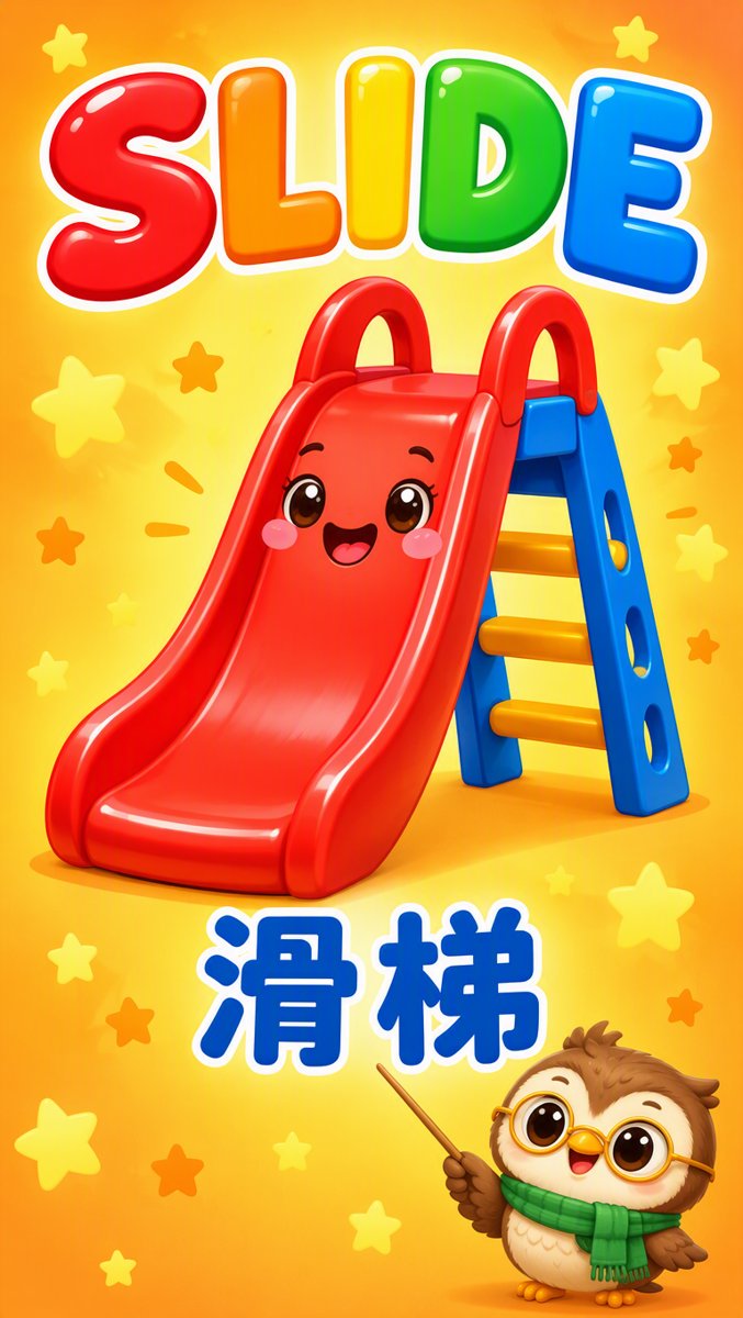 SLIDE 滑梯 word card