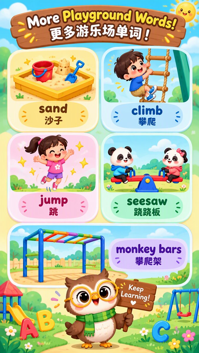 More playground words grid 更多游乐场单词
