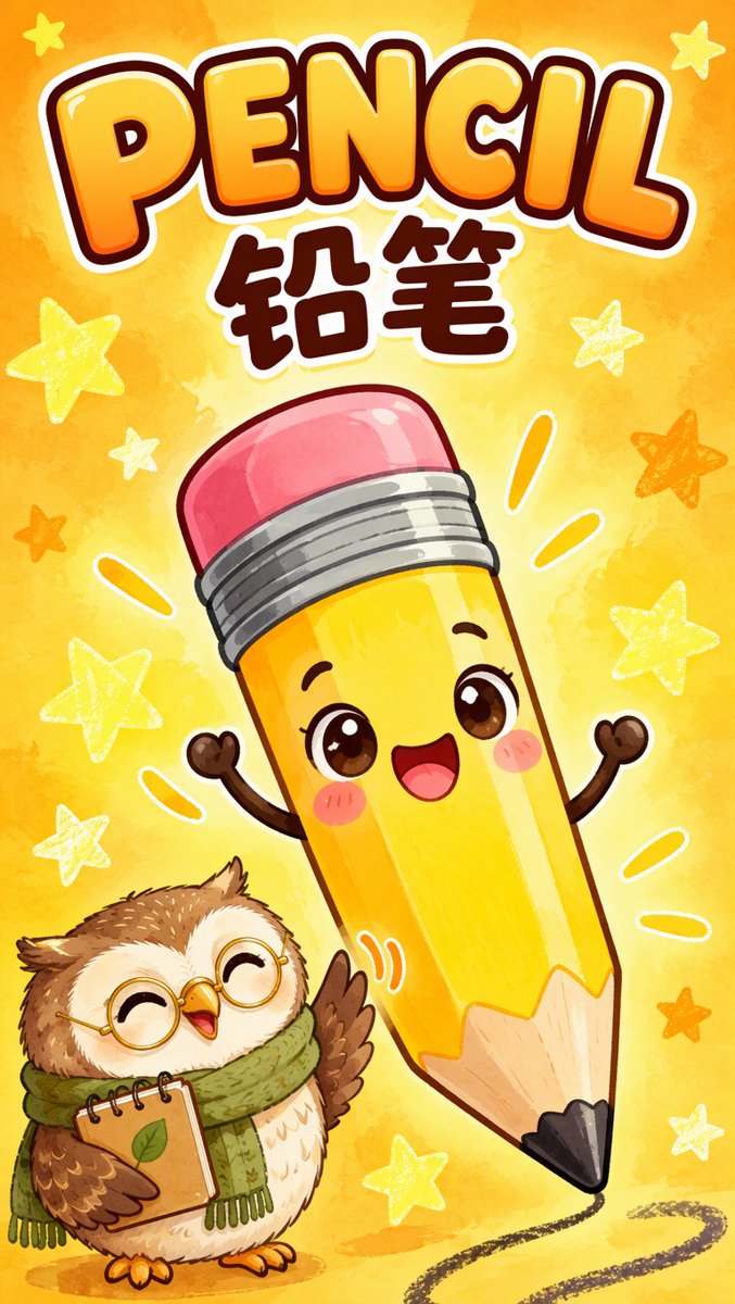 PENCIL word card