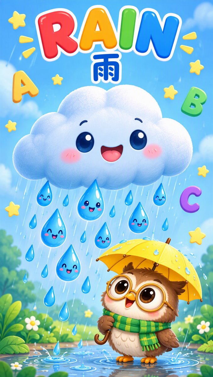RAIN word card