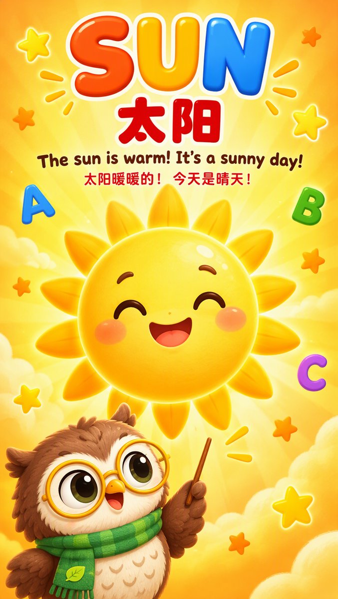 Sun sentence card — SUN 太阳