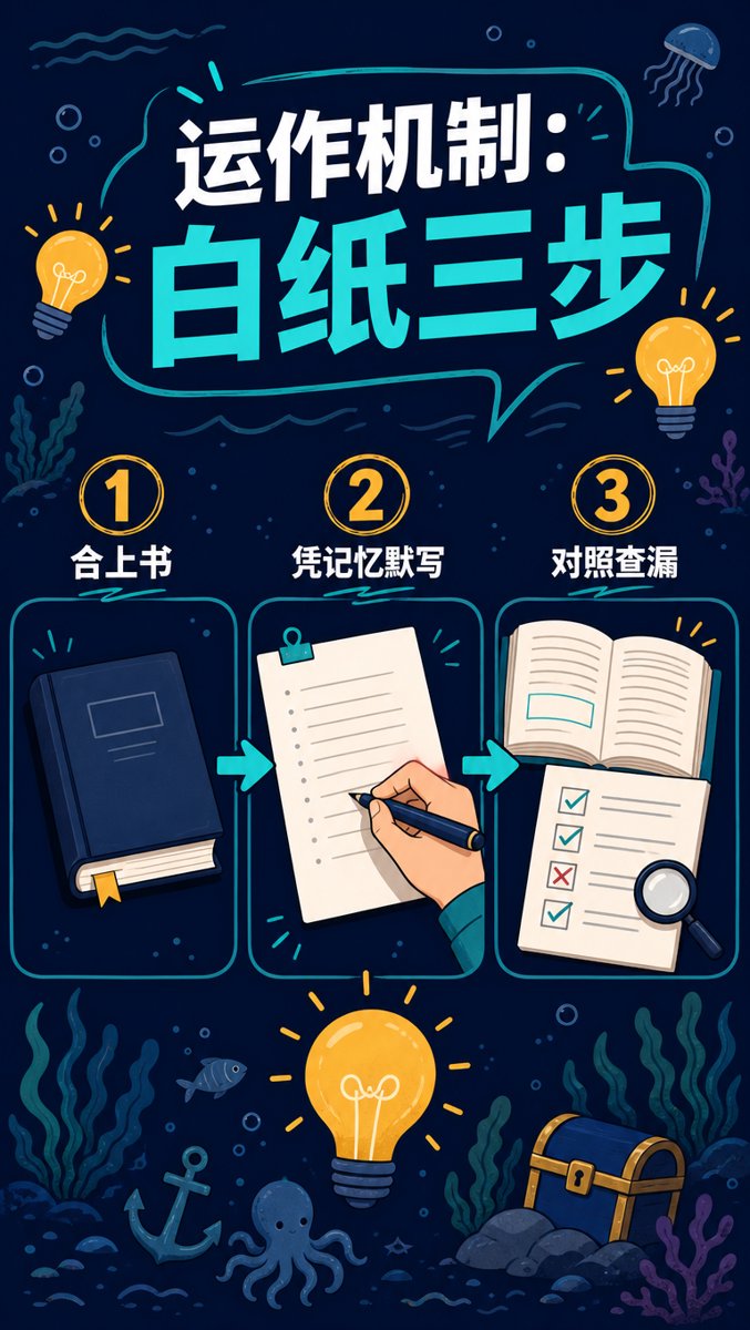 运作机制卡片——合上书本凭记忆复述再翻书查漏