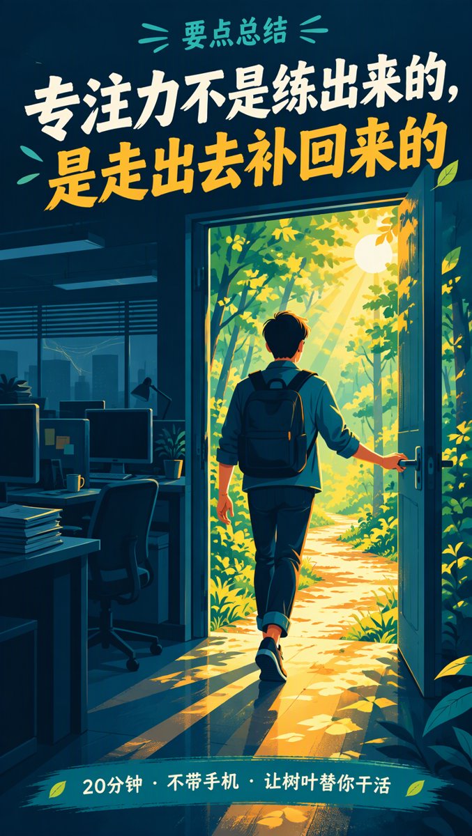 要点总结 — 专注力靠走出去补回来