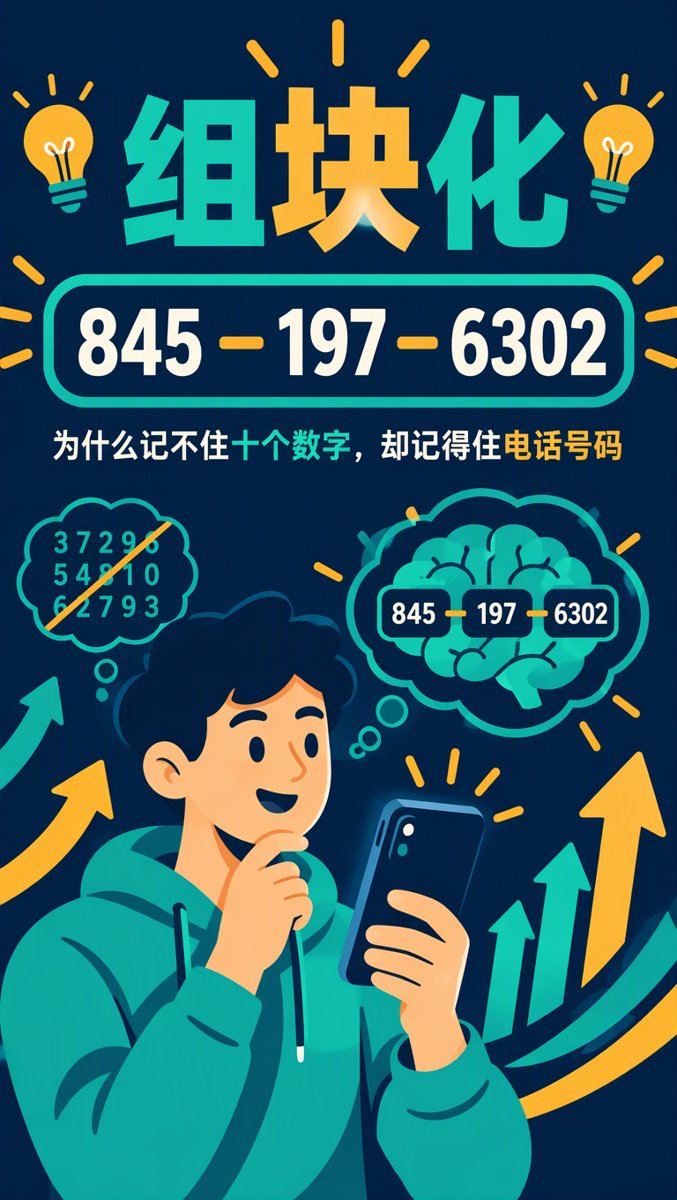 组块化：你的大脑装不下十个数字，却装得下一串电话号码