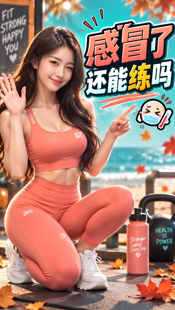 🤧 感冒了还能练吗？摸一摸脖子就知道——Coco的「脖子法则」：脖子以上能练要减半，脖子以下必停！退烧满24小时再从一半强度加回来