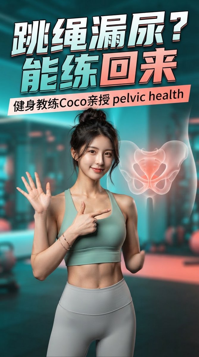 🤸‍♀️ 跳绳一用力就漏尿？每5个中国女性就有1个中招！Coco的「盆底肌隐形课」：收紧5秒、放松10秒、每天3-4组——地铁上就能悄悄练回来