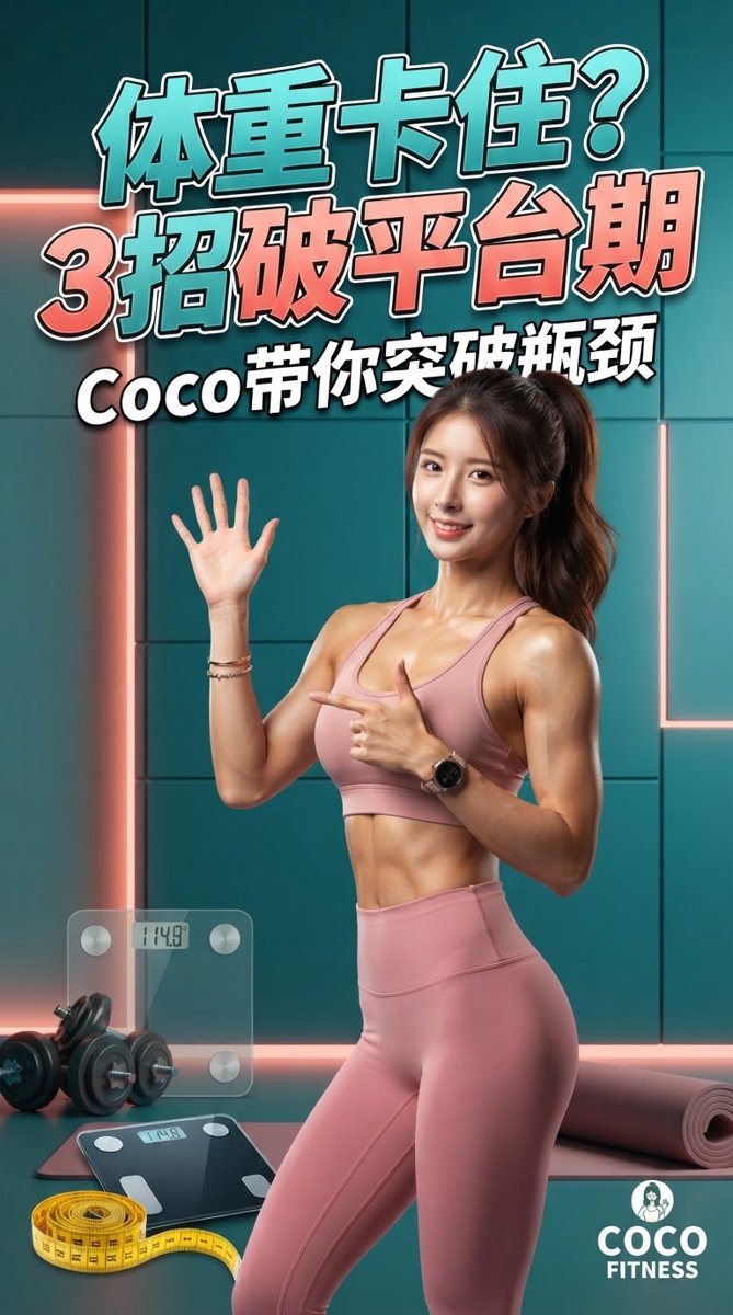 ⚖️ 体重卡住三周不动？不是你不够努力！Coco的「破平台期」三招：吃回来、转着吃、练力量，代谢重新烧起来🔥