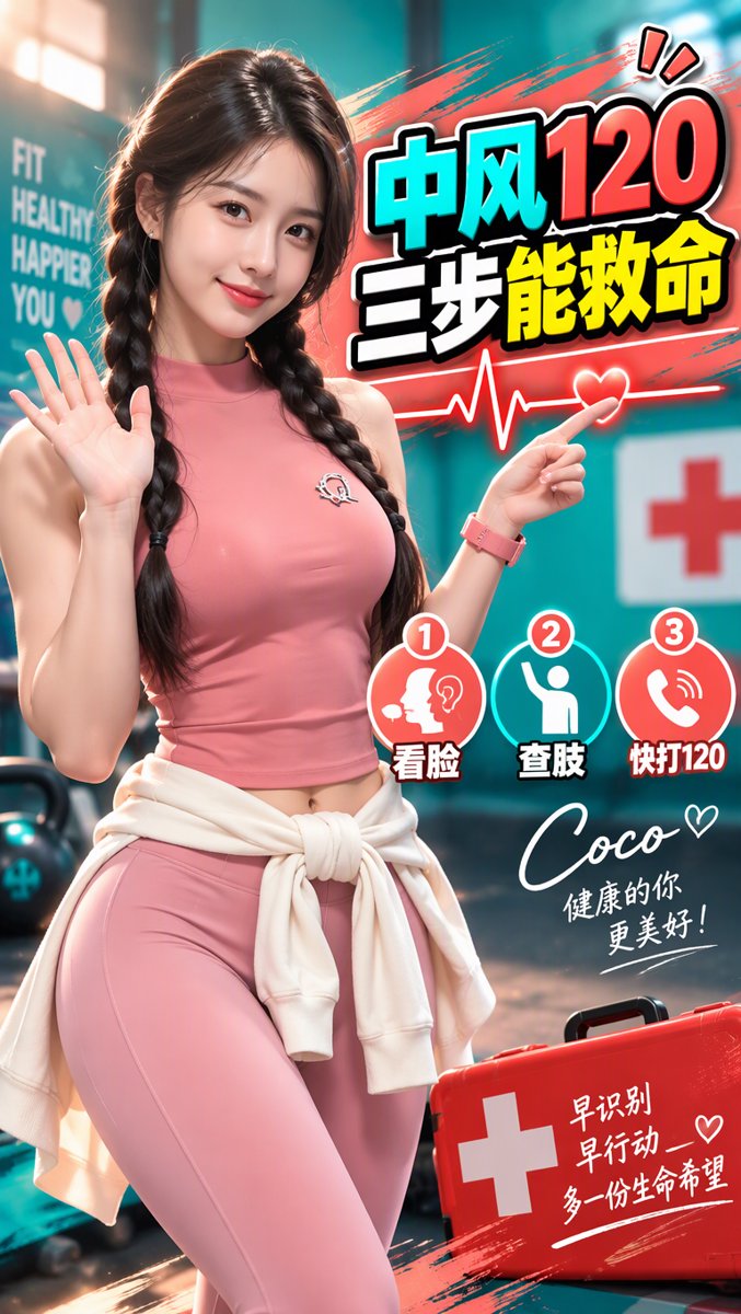 🧠 每延误1分钟，190万神经元死亡！今天是世界卒中日——Coco的「中风120三步识别法」：1看脸、2举臂、0听言，2026升级版还多看一眼一双眼、两条腿
