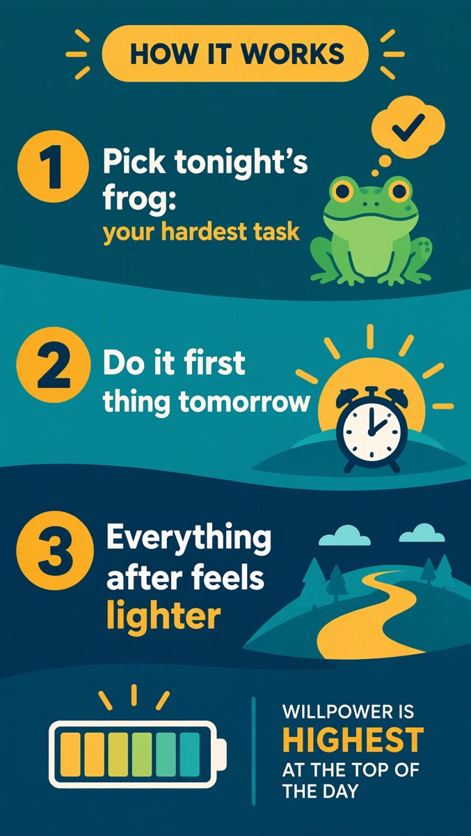 How It Works — pick tonight's frog, do it first thing, everything after feels lighter