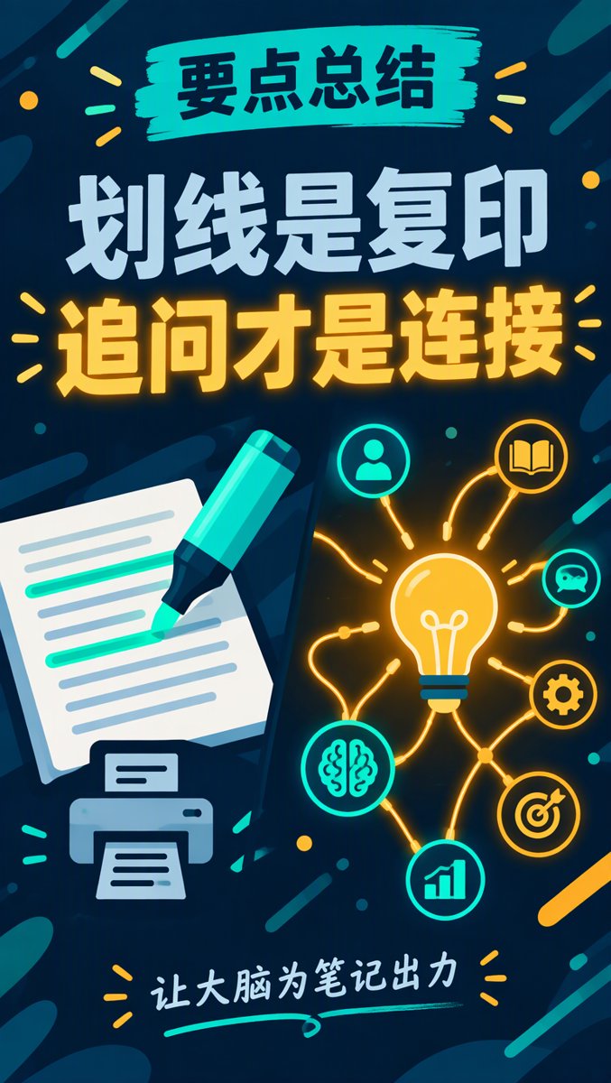 要点总结 — 划线是复印,追问才是连接