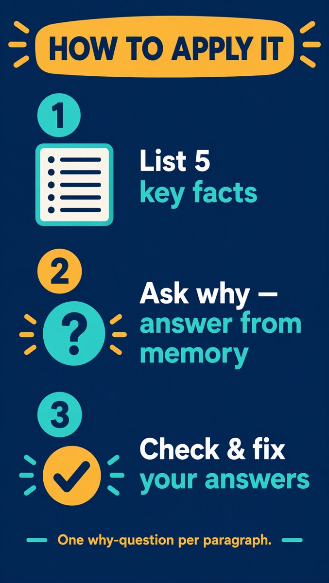 How to Apply It — list facts, ask why from memory, check & fix