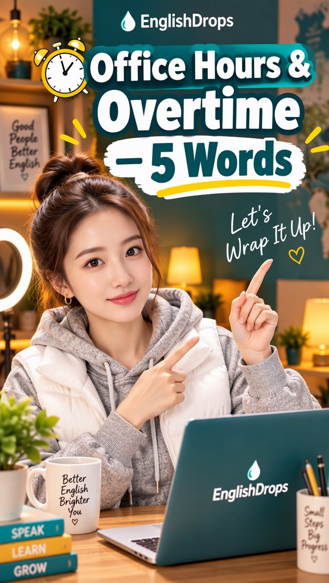 ⏰ 5 Words That Make You Sound Native — Office Hours & Overtime | EnglishDrops