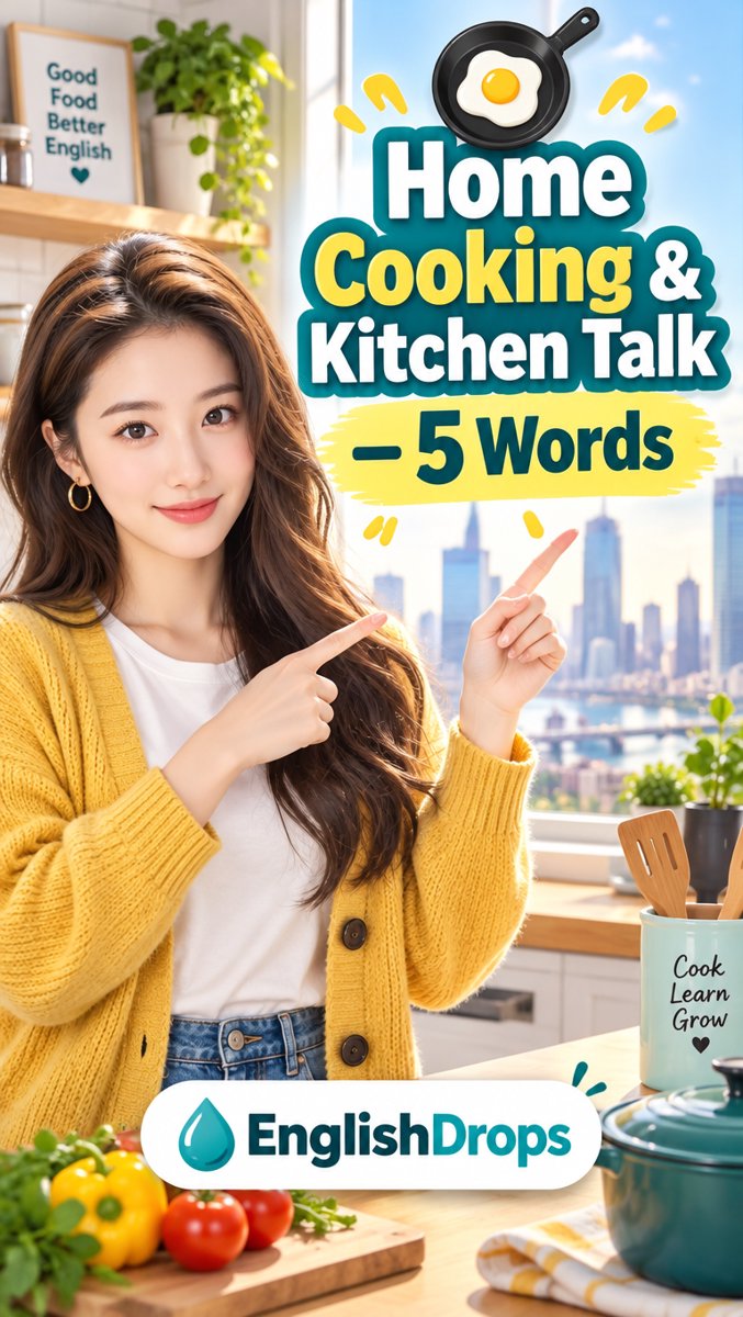 🍳 5 Words That Make You Sound Native — Home Cooking & Kitchen Talk | EnglishDrops