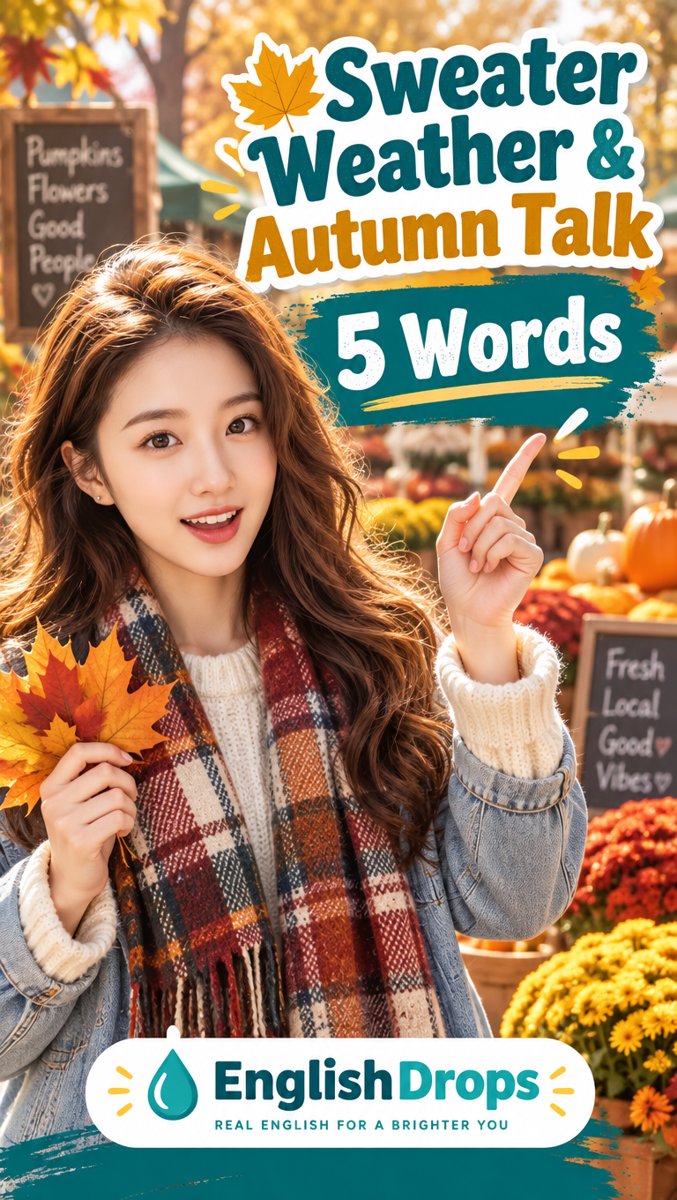 🍂 5 Words That Make You Sound Native — Sweater Weather & Autumn Talk | EnglishDrops