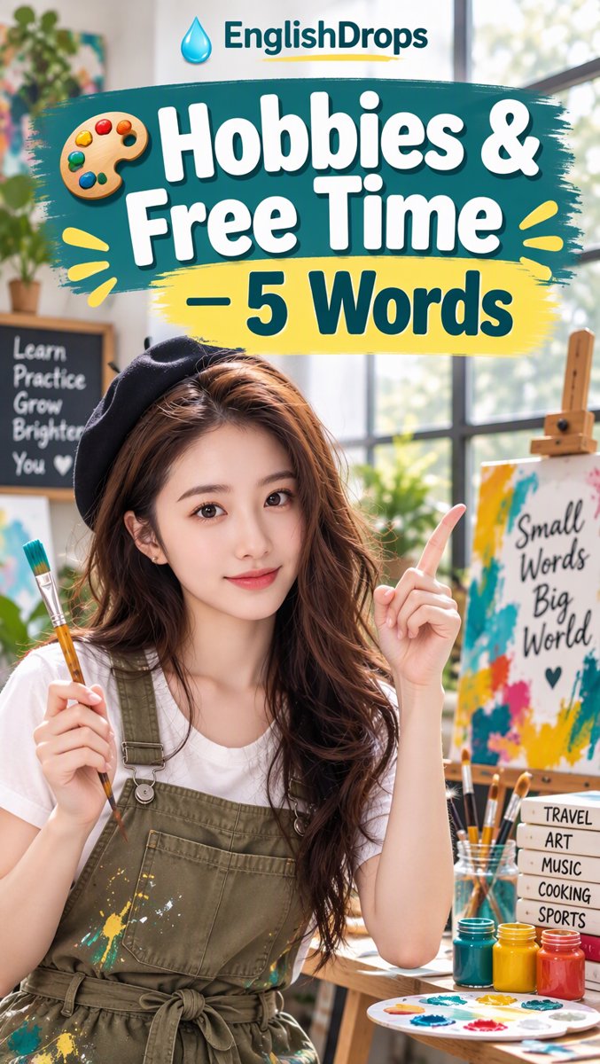 🎨 5 Words That Make You Sound Native — Hobbies & Free Time | EnglishDrops