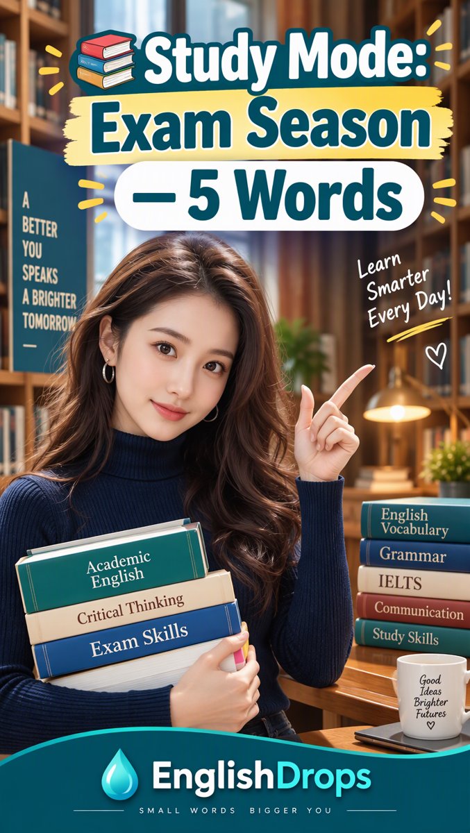 📚 5 Words That Make You Sound Native — Study Mode: Exam Season | EnglishDrops