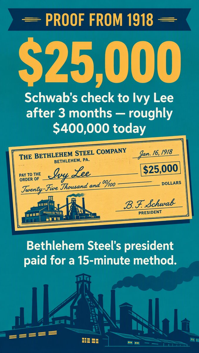 Proof from 1918 — Schwab's $25,000 check