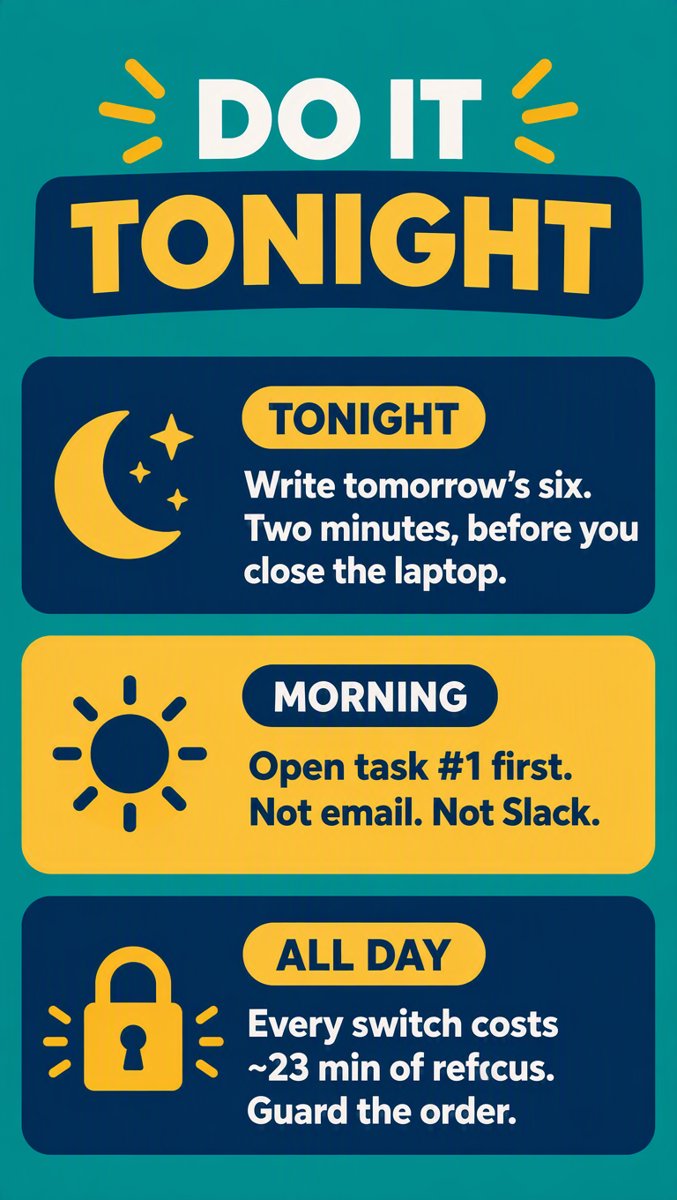 Do It Tonight — three concrete steps