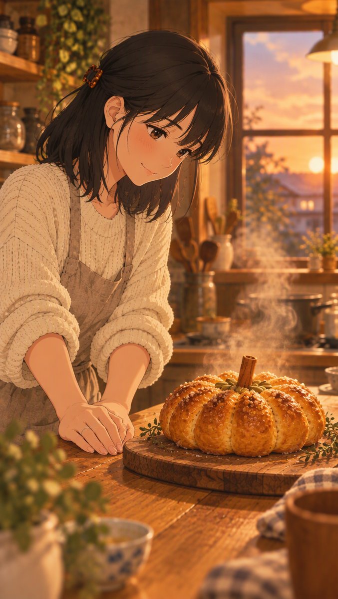 Pumpkin Brie en Croûte Anime Cooking ASMR — Satisfying Kitchen Sounds | No Talking, No Music