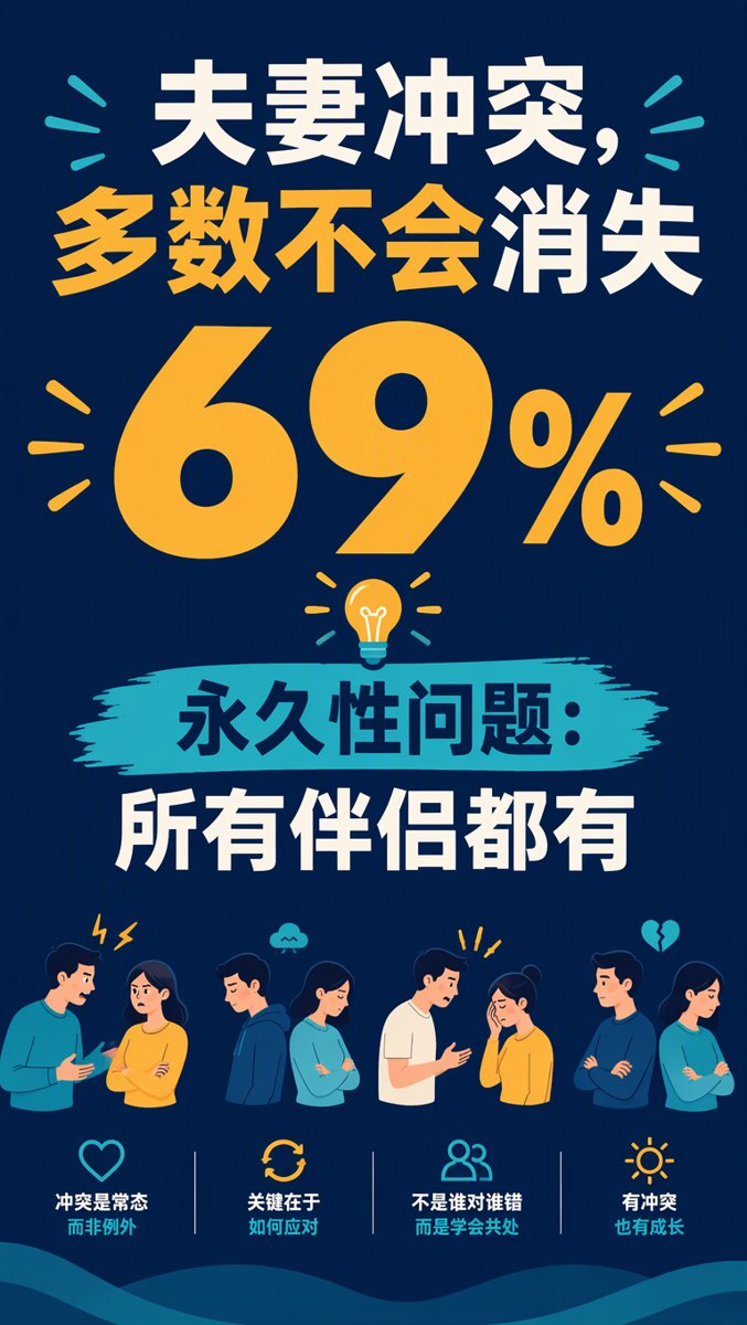 69%的夫妻冲突属于永久性问题