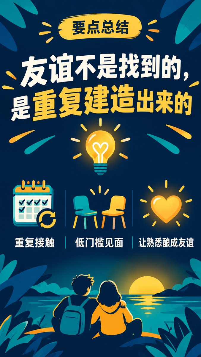 幻灯片5 — 要点总结：友谊不是找到的，是靠重复建造的
