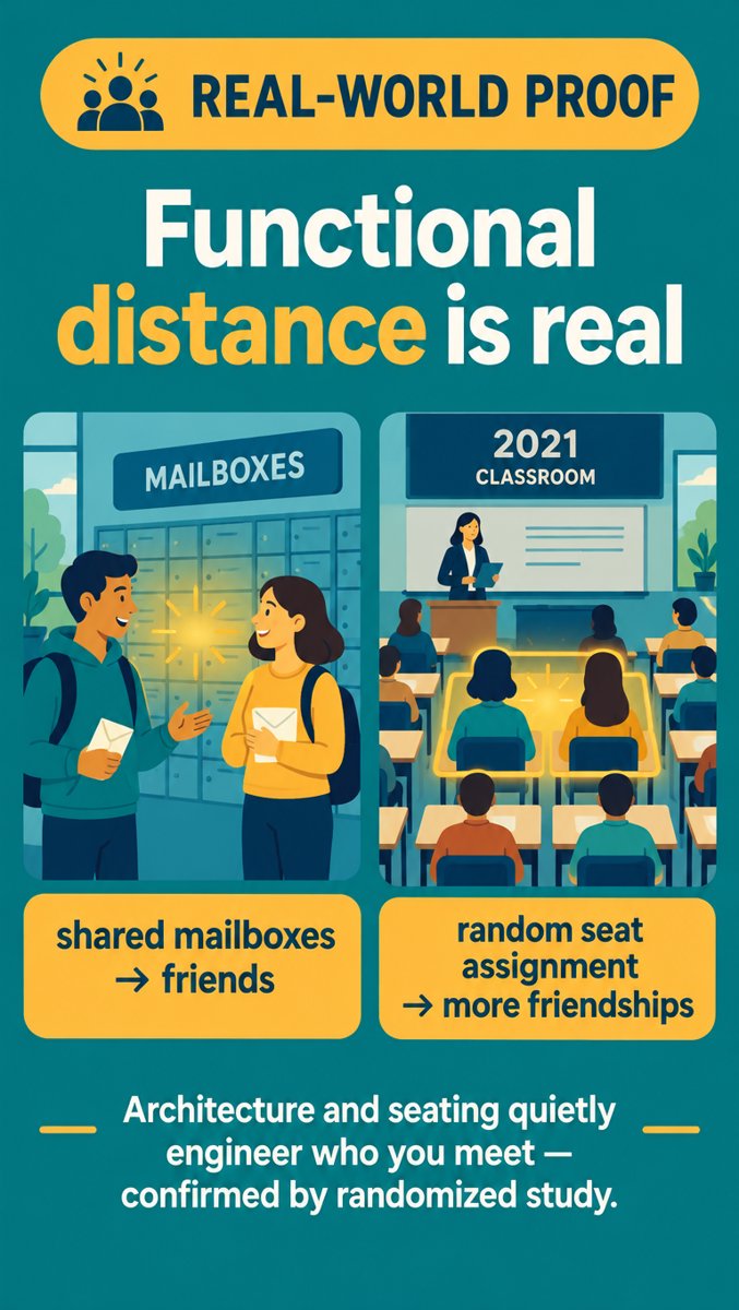 Slide 3 — Real-world proof: functional distance, mailboxes and seat assignments