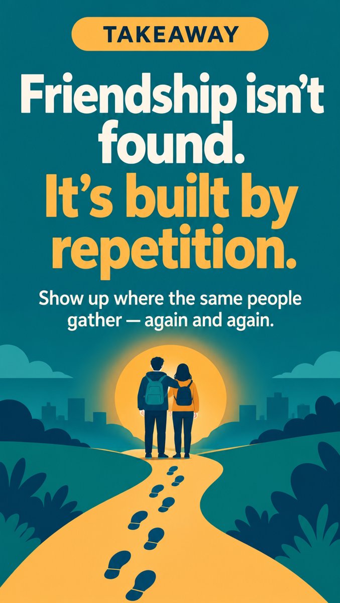 Slide 5 — Takeaway: friendship isn't found, it's built by repetition