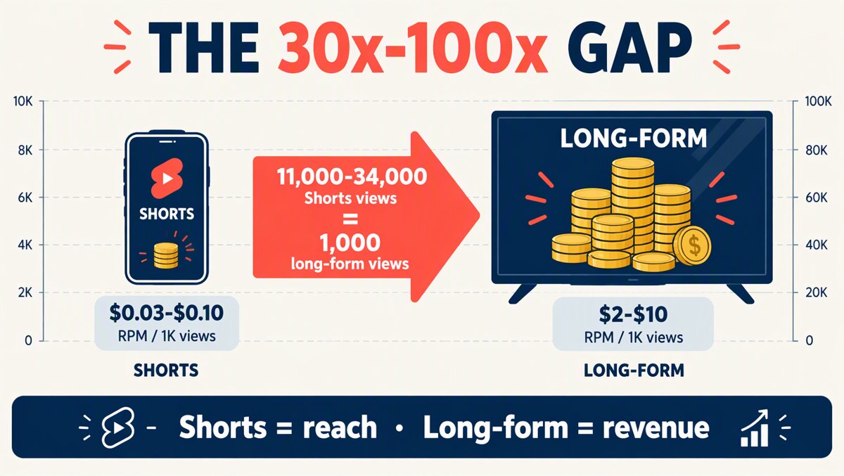 Shorts Get You Invited. Long-Form Gets You Paid. — The 2026 YouTube Money Map