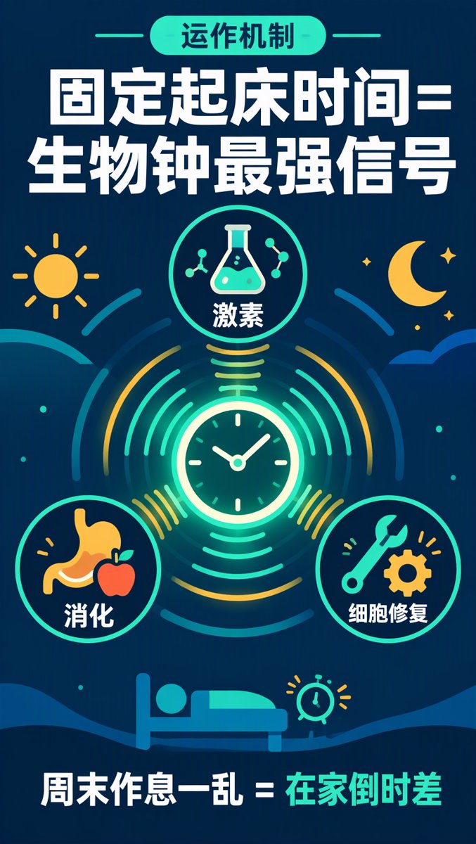 运作机制 — 固定起床时间同步激素、消化与修复