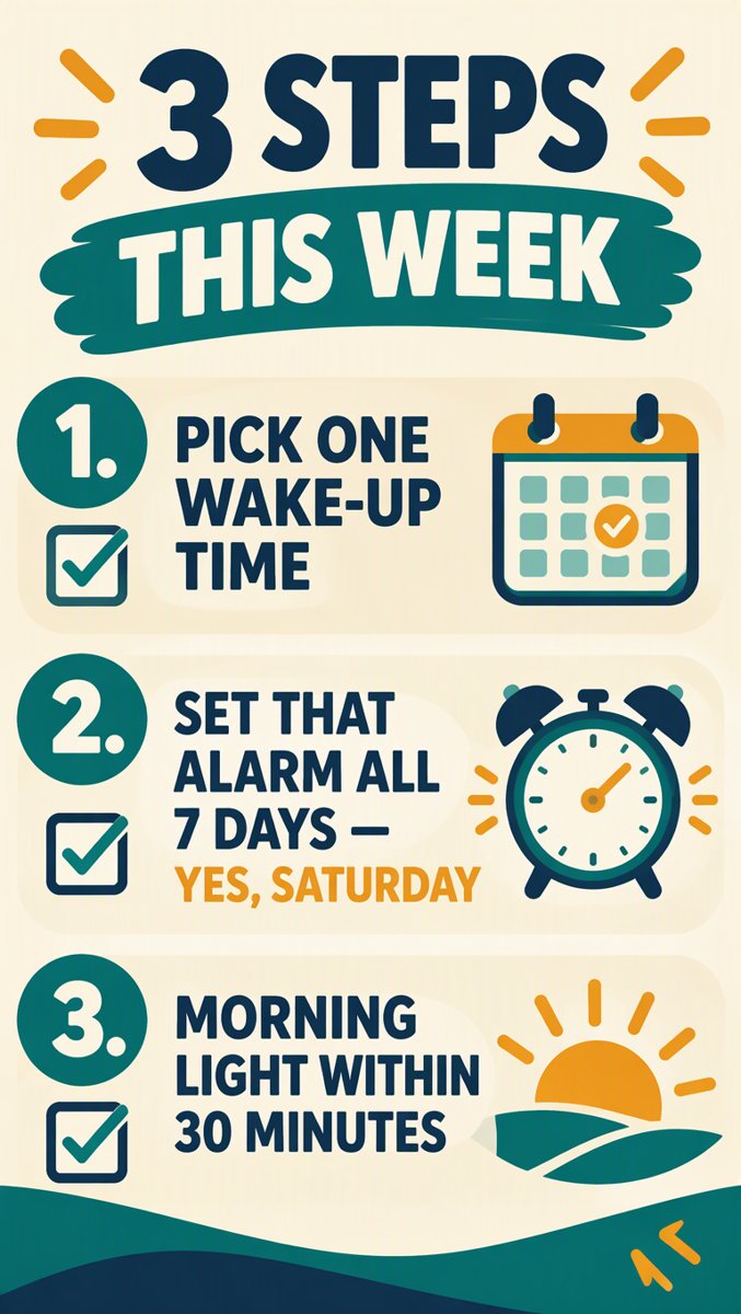 How to apply — pick one time, seven alarms, morning light