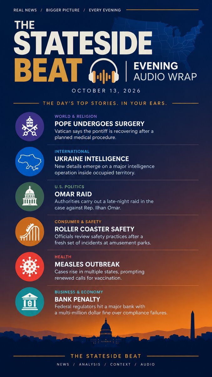 The Stateside Beat — Evening Audio Brief · October 13, 2026