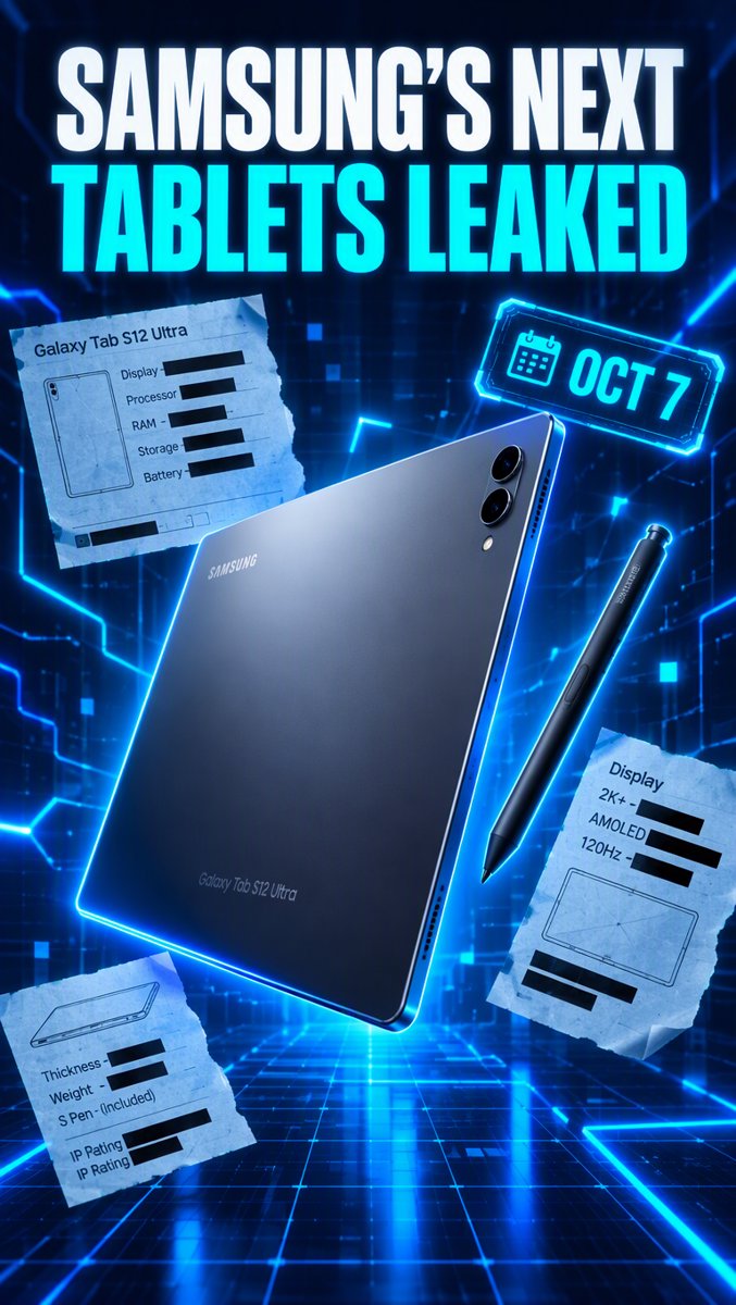 Galaxy Tab S12 Leak: Specs and Oct 7