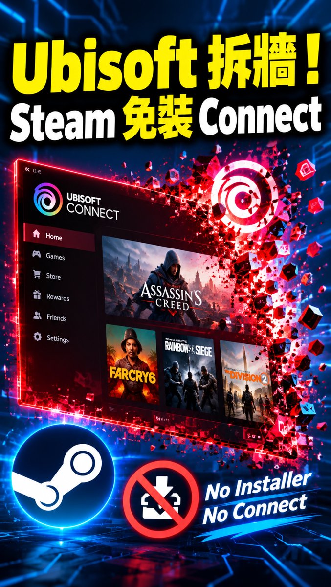 科技一分鐘｜9月12日｜Ubisoft 拆牆！Steam 遊戲毋須再強制開 Connect