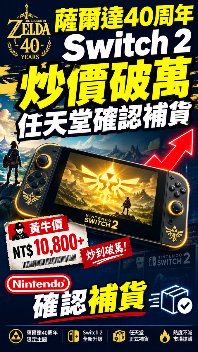 科技一分鐘｜9月16日｜Zelda 40周年 Switch 2 炒價破萬！任天堂確認補貨
