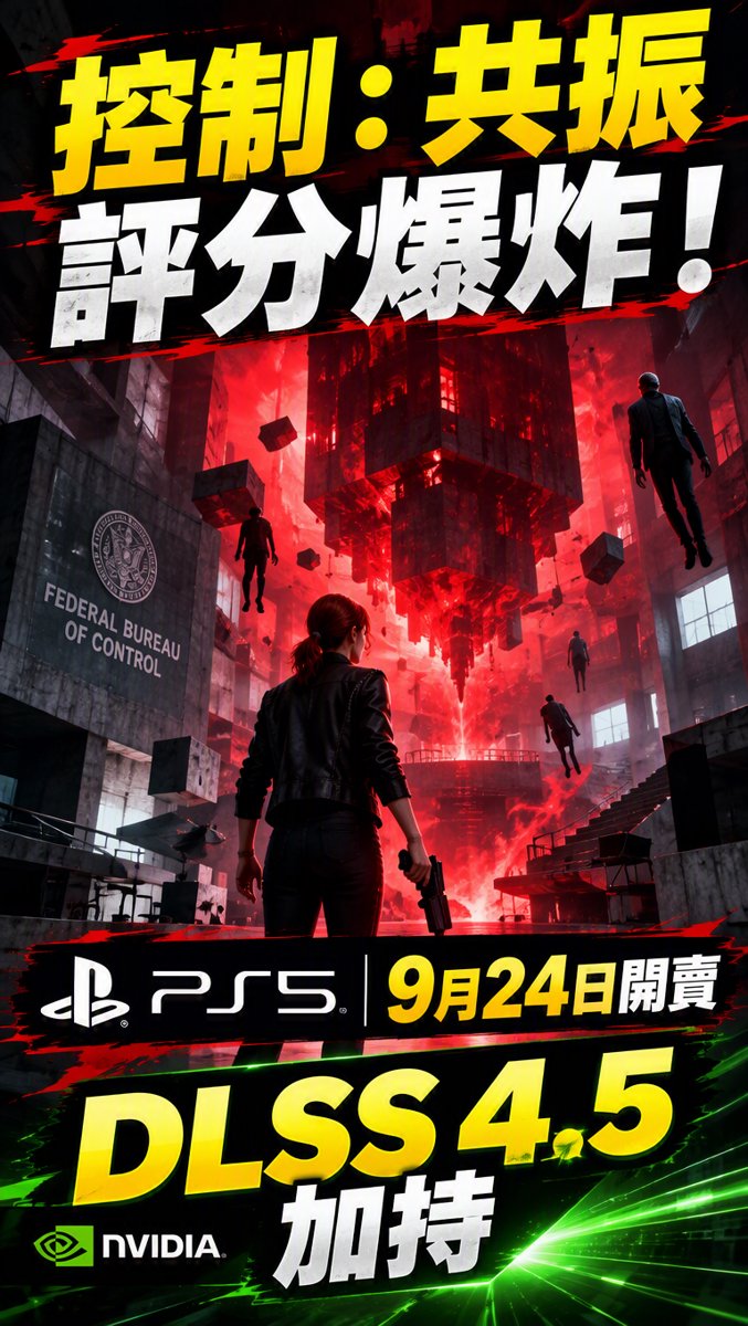 科技一分鐘｜9月20日｜《控制：共振》評分解禁爆分！PS5 9.24開賣 DLSS 4.5加持