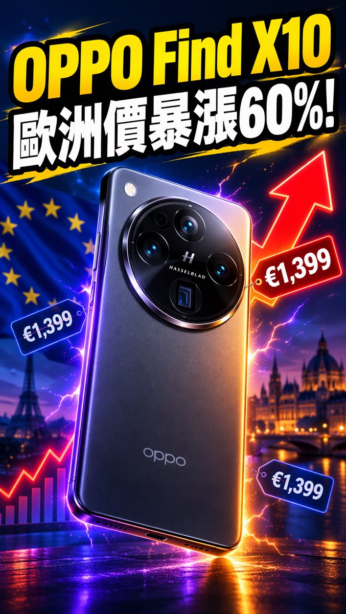 科技一分鐘｜10月3日｜OPPO Find X10 歐洲價暴漲60%！256GB €1,399