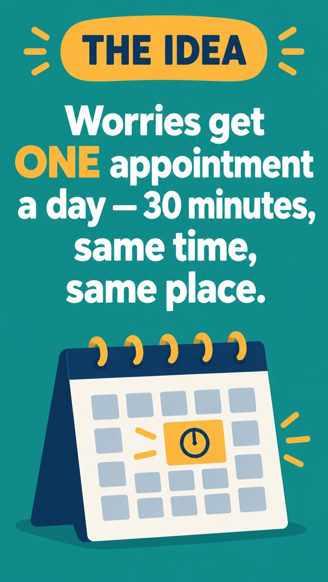 The Idea — worries get ONE appointment a day: 30 minutes, same time, same place