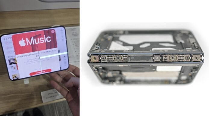 iFixit 拆解 iPhone Duo 推測內屏裂痕亮線 可能與鉸鏈中央支撐有關