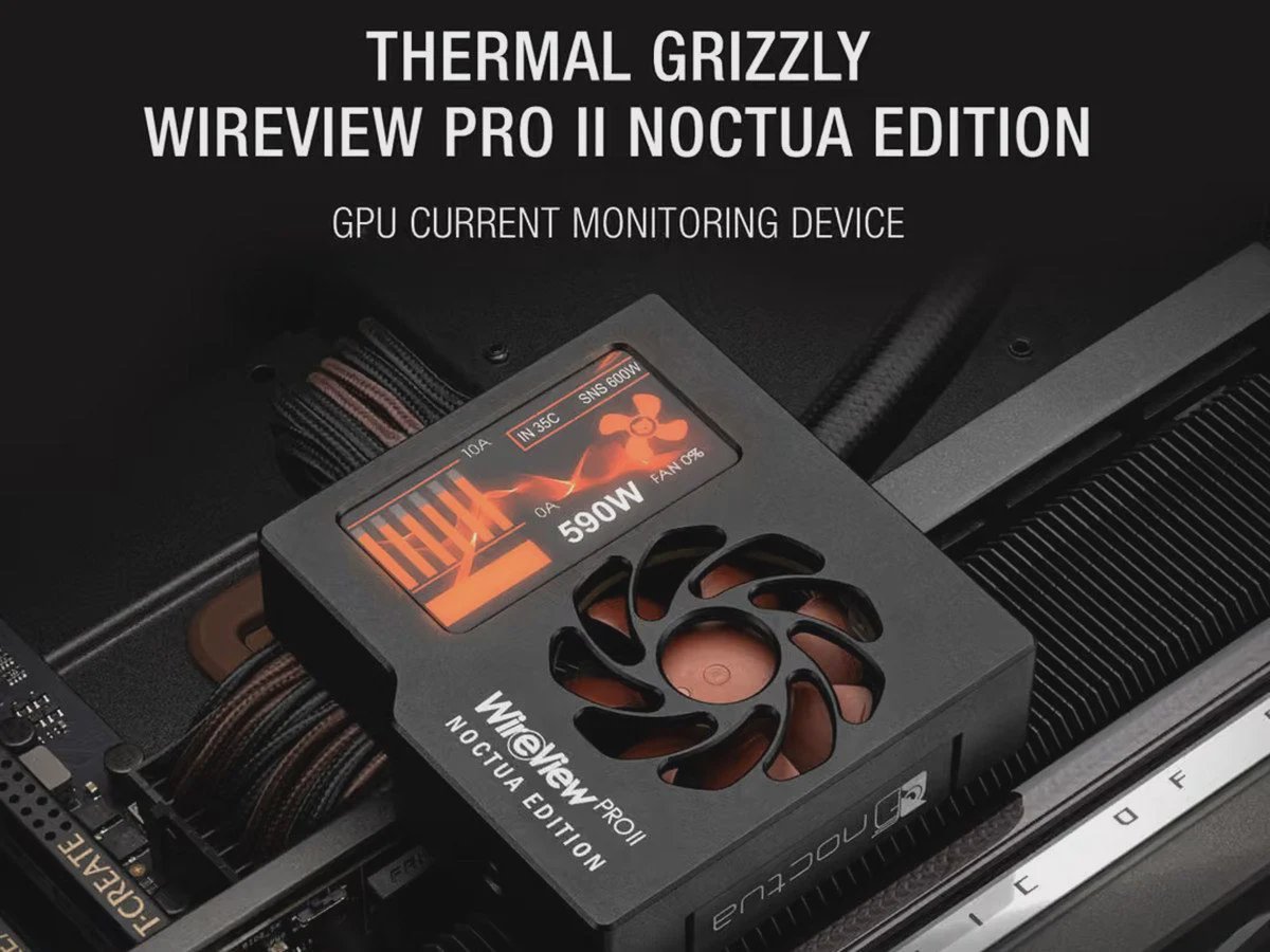 暴力熊與Noctua共同開發Thermal Grizzly WireView Pro II Noctua Edition顯示卡保護器,結合監控與主動散熱